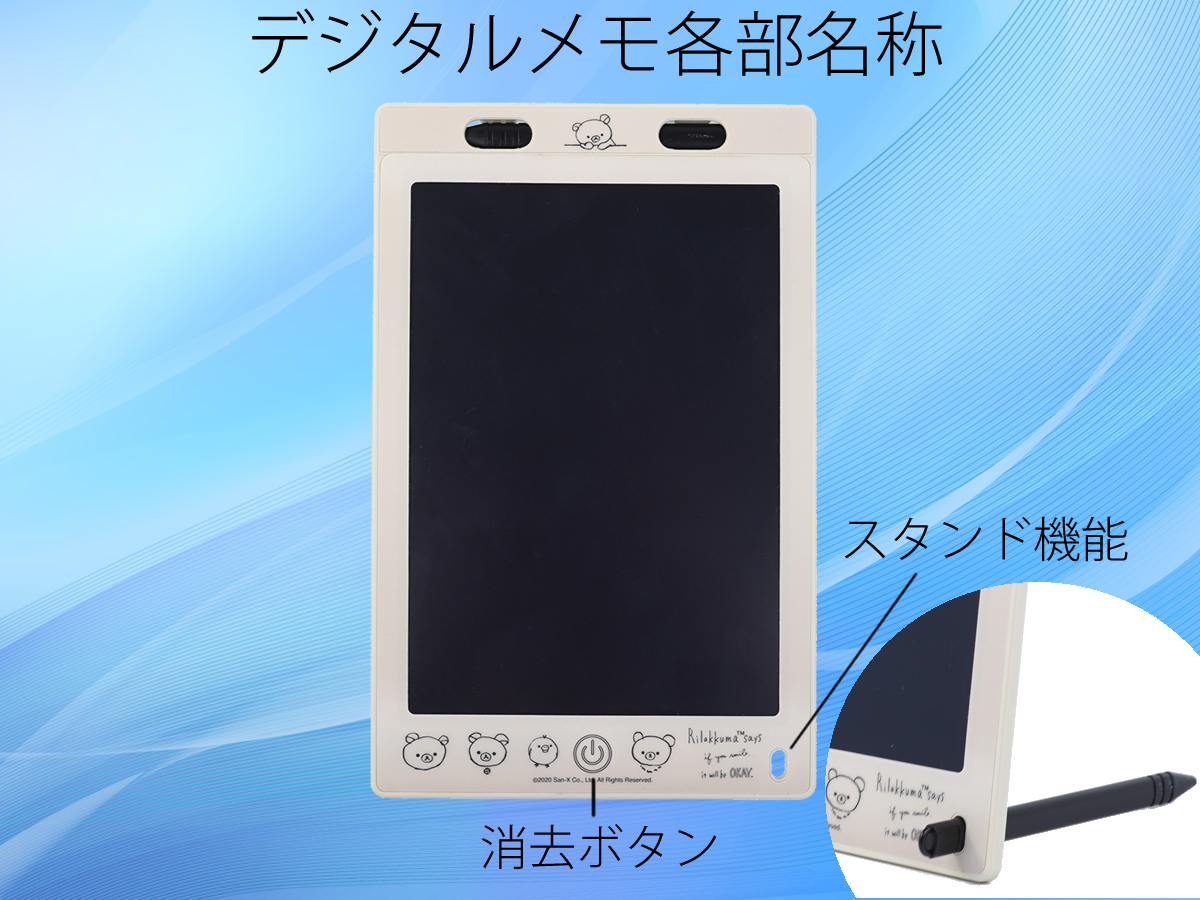 リラックマ デジタル各部名称