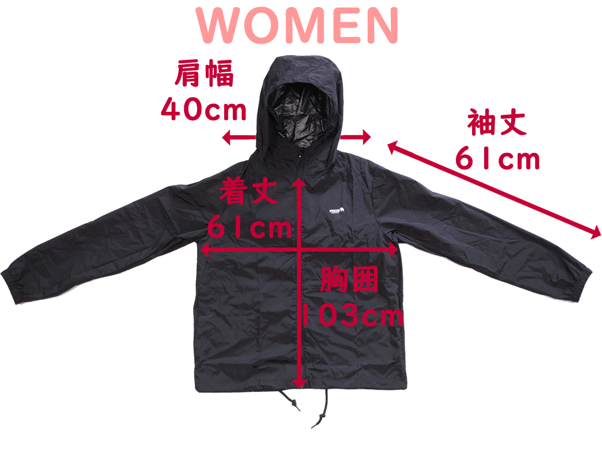 moz ウインドブレーカーwomen大きさ