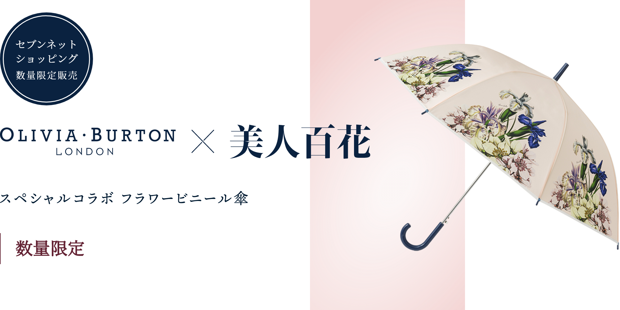 セブンネットショッピング数量限定販売 OLIVIA･BURTON×美人百花 スペシャルコラボフラワービニール傘