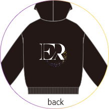えだりょ　プリントパーカー　ブラック back
