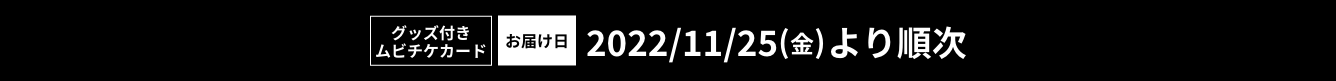 グッズ付き前売券 お申し込み期間 2022/11/25(金)より順次お届け
