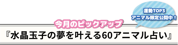 今月のピックアップ『水晶玉子の夢を叶える60アニマル占い』