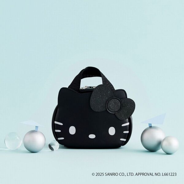 HELLO KITTY × BRILMY 中身が見えて時短がかなう ズボラに優しいコスメポーチ BOOK BLACK ver.