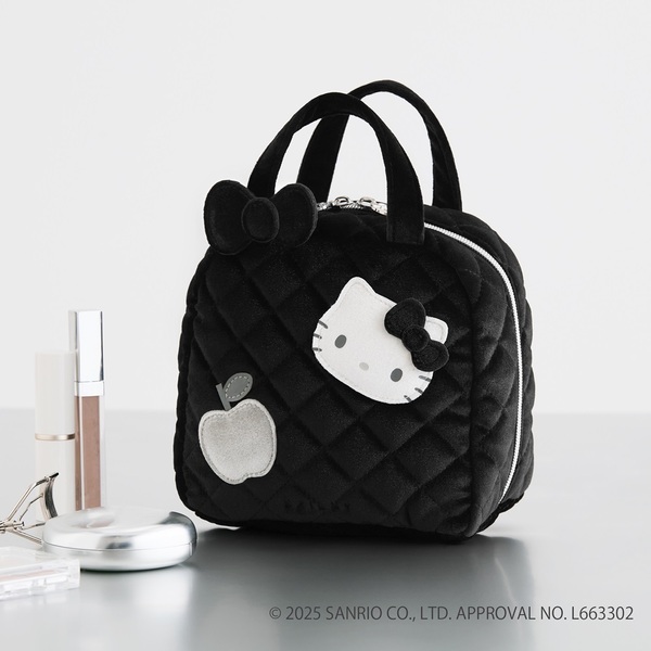 HELLO KITTY × BRILMY 中身が見えて時短がかなう ズボラに優しいコスメポーチ BOOK VELOUR BLACK ver. SPECIAL PACKAGE