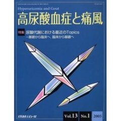 高尿酸血症と痛風　Ｖｏｌ．１３Ｎｏ．１（２００５）　〈特集〉尿酸代謝における最近のＴｏｐｉｃｓ　基礎から臨床へ，臨床から基礎へ