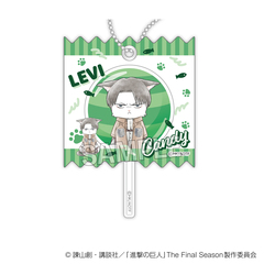進撃の巨人　調査兵にゃん　ラッピングアクリルキーホルダー　リヴァイ（2026年10月以降発売予定）