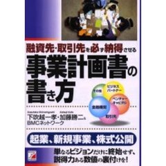 融資先・取引先を必ず納得させる事業計画書の書き方　起業、新規事業、株式公開　単なるビジョンだけに終始せず、説得力ある数値の裏付けを！