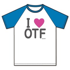 『ひそねとまそたん』「I LOVE OTF」 Tシャツ  WHITExBLUE サイズM