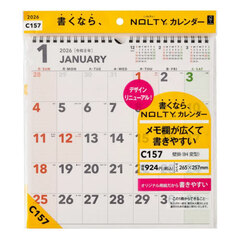 ＮＯＬＴＹ（ノルティ）　カレンダー壁掛（Ｂ４変型）［Ｃ１５７］　２０２６年１月始まり