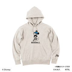 21ミッキーマウス（BASEBALL）/北海道日本ハムファイターズ　フードプルパーカーL