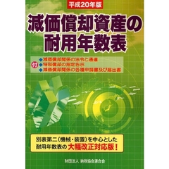 減価償却資産の耐用年数表　平成２０年版