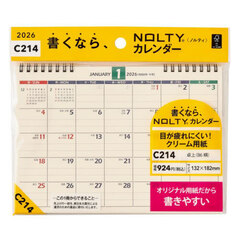 ＮＯＬＴＹ（ノルティ）　カレンダー卓上（Ｂ６横）［Ｃ２１４］　２０２６年１月始まり