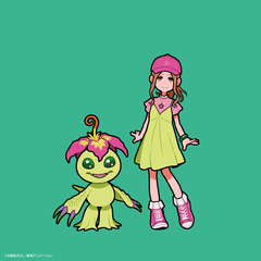 『デジモンアドベンチャー』キャンバスアートボード　25th Anniversary Collaboration Art-ミミ&パルモン by 美好よしみ