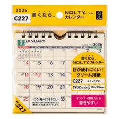 ＮＯＬＴＹ（ノルティ）　カレンダー卓上（Ａ６変型）［Ｃ２２７］　２０２６年１月始まり
