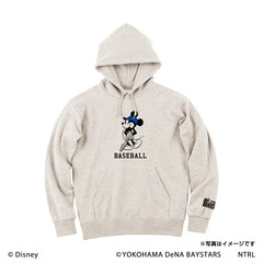 21ミッキーマウス（BASEBALL）/横浜DeNAベイスターズ　フードプルパーカー(オートミール)XL