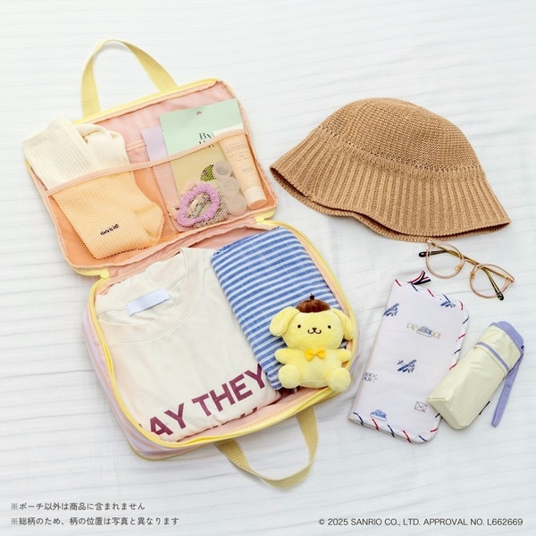 ポムポムプリン　ポーチ類セット ポムポムプリン すっきりコンパクト！ かんたん圧縮収納ポーチ