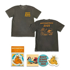 Brewin’ Groove Festival オフィシャルTシャツ グレー Mサイズ＋ステッカー（3枚入り）セット