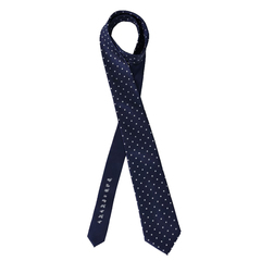 土佐兄弟コラボネクタイ＜社会人応援＞シルクブレンドドットネクタイ/ネイビー/「ザンギョウバイバイ」