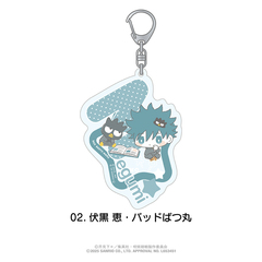 呪術廻戦×サンリオキャラクターズ　おなまえ入りアクリルキーホルダー 02.伏黒 恵・バッドばつ丸
