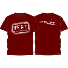 RENT 20周年ロゴ Tシャツ(バーガンディ)（XSサイズ）