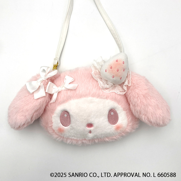 マイメロディ白いちごのティータイム ぬいぐるみサコッシュ