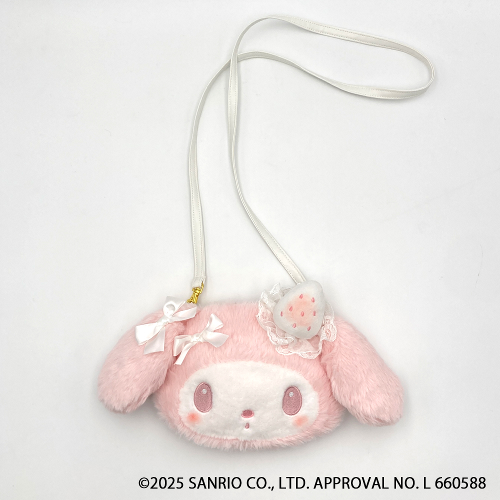 マイメロディ白いちごのティータイム ぬいぐるみサコッシュ