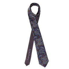 土佐兄弟コラボネクタイ＜社会人応援＞シルクブレンドペイズリーネクタイ/グレー/「ハナキンバンザイ」