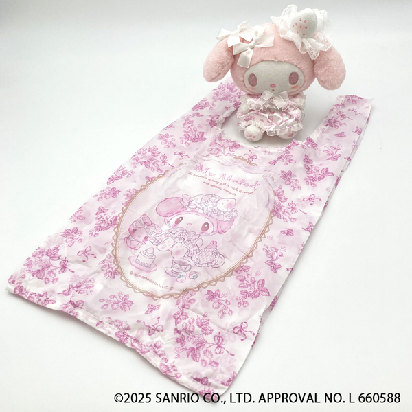 マイメロディ白いちごのティータイム ぬいぐるみエコバッグ