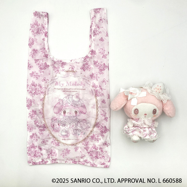 マイメロディ白いちごのティータイム ぬいぐるみエコバッグ
