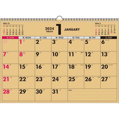 Ｋ２２　シンプルカレンダー　クラフトＡ３