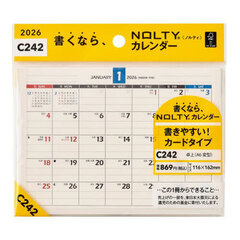 ＮＯＬＴＹ（ノルティ）　カレンダー卓上（Ａ６変型）［Ｃ２４２］　２０２６年１月始まり