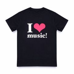WE ハート（LOVE）NAMIE HANABI SHOW（安室奈美恵）／I ハート（LOVE）music!Tシャツ BLACK Mサイズ【4次予約分】