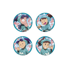 【セブンネット限定】 忍たま乱太郎検定 缶バッジ4個セット 一年は組２（摂津のきり丸、二郭伊助、加藤団蔵、笹山兵太夫）