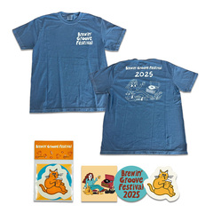 Brewin’ Groove Festival オフィシャルTシャツ ブルー XLサイズ＋ステッカー（3枚入り）セット