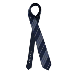 土佐兄弟コラボネクタイ＜就活応援＞シルクブレンドチェックネクタイ/ネイビー/「ジブンヲシンジテ」