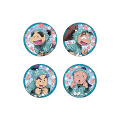 【セブンネット限定】 忍たま乱太郎検定 缶バッジ4個セット 一年は組３（福富しんべヱ、山村喜三太、佐武虎若、夢前三治郎）