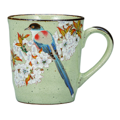九谷焼 マグカップ・山桜に鳥