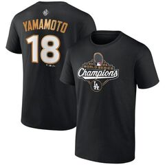 Fanatics 2025 ロサンゼルス・ドジャース 山本由伸 ワールドシリーズ 優勝 ネームアンドナンバー   Tシャツ Lサイズ