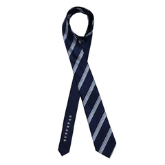 土佐兄弟コラボネクタイ＜就活応援＞シルクブレンドストライプネクタイ/ネイビー/「ジブンヲシンジテ」