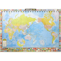 世界全図　国旗入り　メルカトル図法