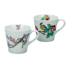 九谷焼 ペアマグカップ・花鳥