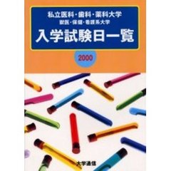 私立医科・歯科・薬科大学獣医・保健・看護系大学入学試験日一覧　２０００