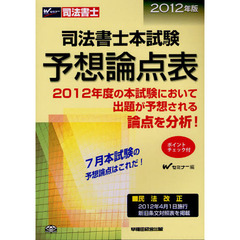 司法書士本試験予想論点表　２０１２年
