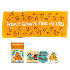 Brewin’ Groove Festival オフィシャルタオル＋ステッカー（3枚入り）セット