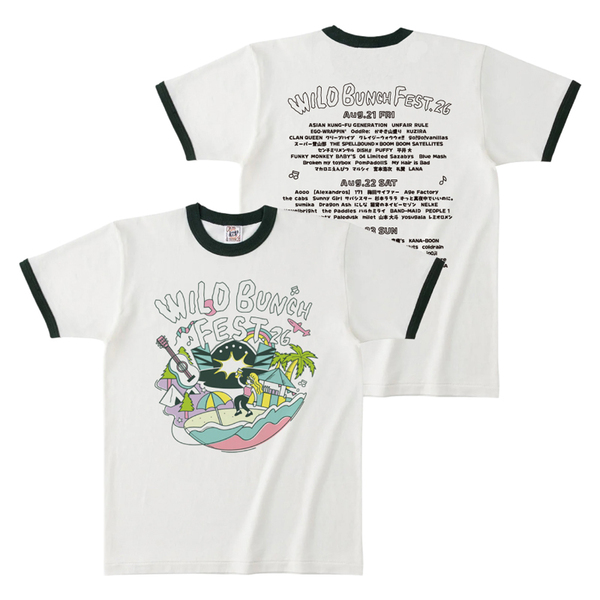 WILD BUNCH FEST. 2026 自由帳 TEE ナチュラル×フォレストグリーン