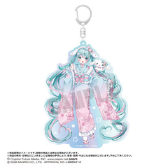 初音ミク×シナモロール 夢桜ver.　BIGオーロラアクリルキーホルダー（2026年6月以降発売予定）