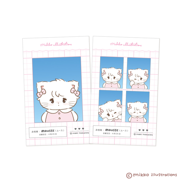 トレーディング 証明写真風ステッカー mikko illustrations