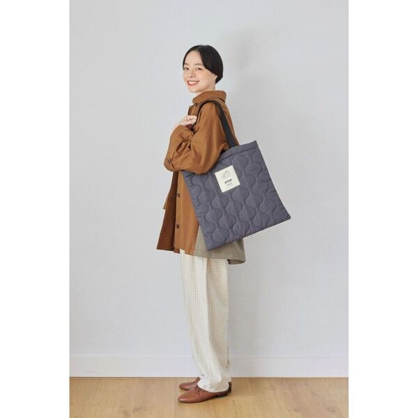 TSTS キルティング ギンガム ジップ トートバッグ ムーミン×kippis たっぷり入る! ふわ軽キルティングトートバッグ BOOK