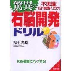 驚異の右脳開発ドリル　不思議！１日１問解くだけ！　ＩＱが確実にアップする！