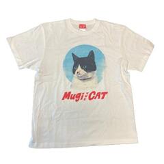 むぎ（猫）／カイヌシが描いたむぎTシャツ（ホワイト） Sサイズ
